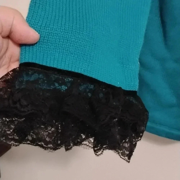 Storybook Knits "Jeweled Flight" Lace Sequins Embroidered Butterfly Sweater - Picture 6 of 13